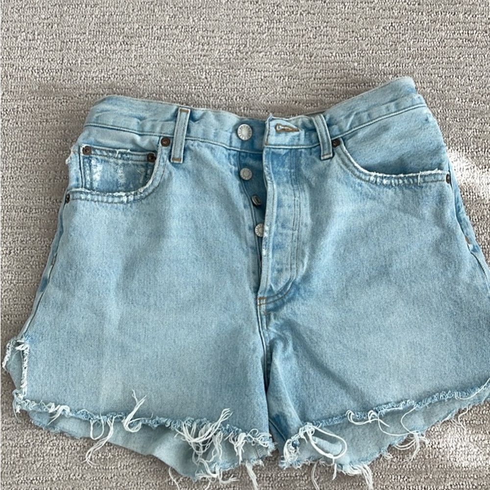 Agolde Light Wash Jean Shorts
